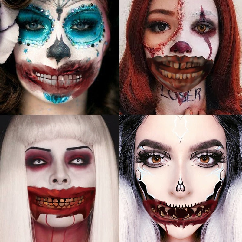 Halloween Mouth Tattoo Party Horror Scary Lips DIY Decoration Big mouth eprolo