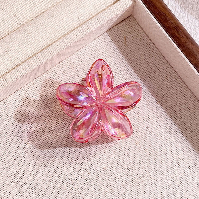 Mini 4CM Plumeria Rubra Grip Electroplated AB Color Bauhinia Barrettes El Pazar