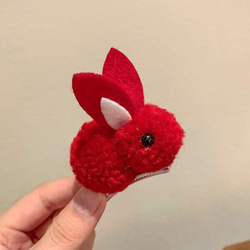 Cute Bunny Three-dimensional Barrettes Children's Plush Clip El Pazar