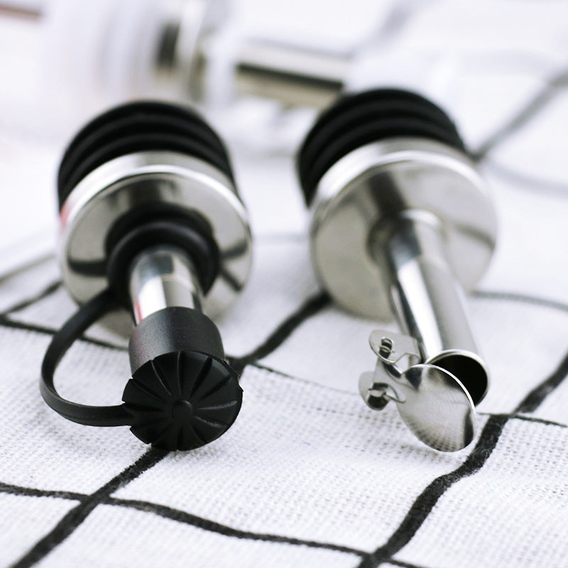 Stainless Steel Oil Bottle Stopper Pour Oil Stopper Silicone With Cap 2.4cm Stainless Steel Wine Olive Oil Pourer Dispenser eprolo
