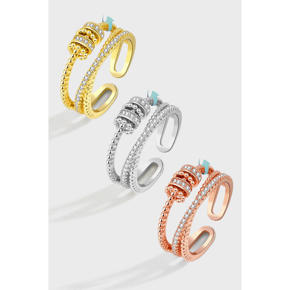 S925 Sterling Silver Rotating Ring Women's Fashion Personality El Pazar