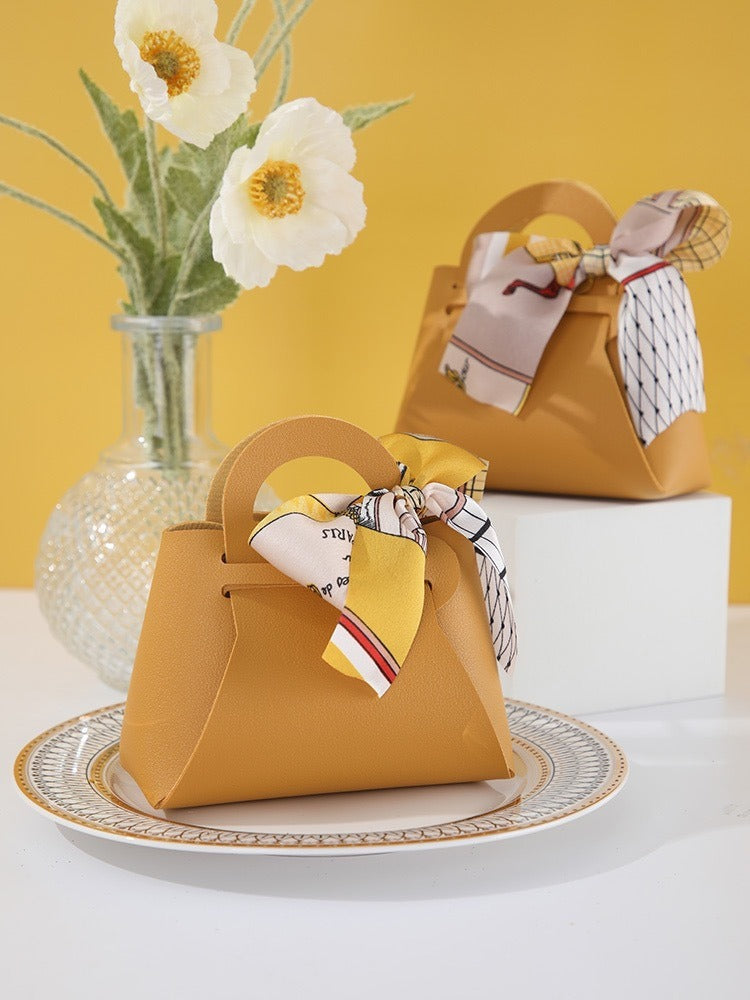 Light Luxury Style PU Leather Handheld Candy Gift Box Wedding Gift with Handheld Gift Wedding Candy Bag eprolo
