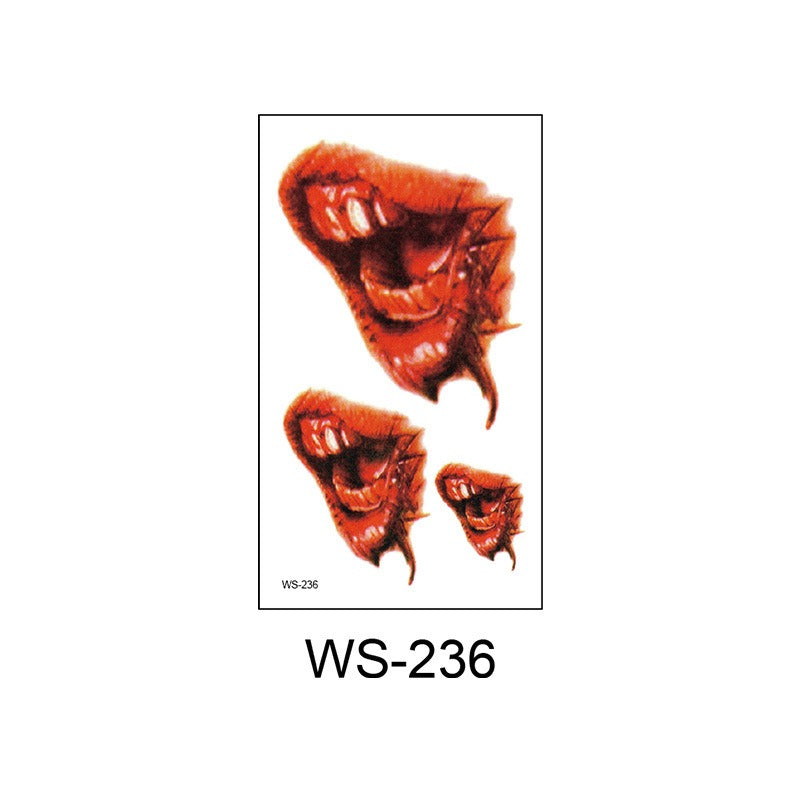 Waterproof Halloween horror wound scar face disposable temporary tattoo scar tattoo sticker eprolo