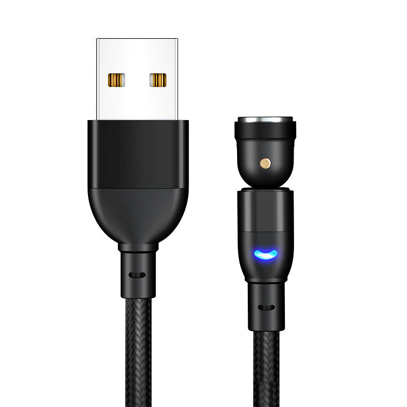 Data Cable 540 Degree Blind Suction Round Magnetic Charging Cable Three-in-one Bent Magnetic Cable El Pazar