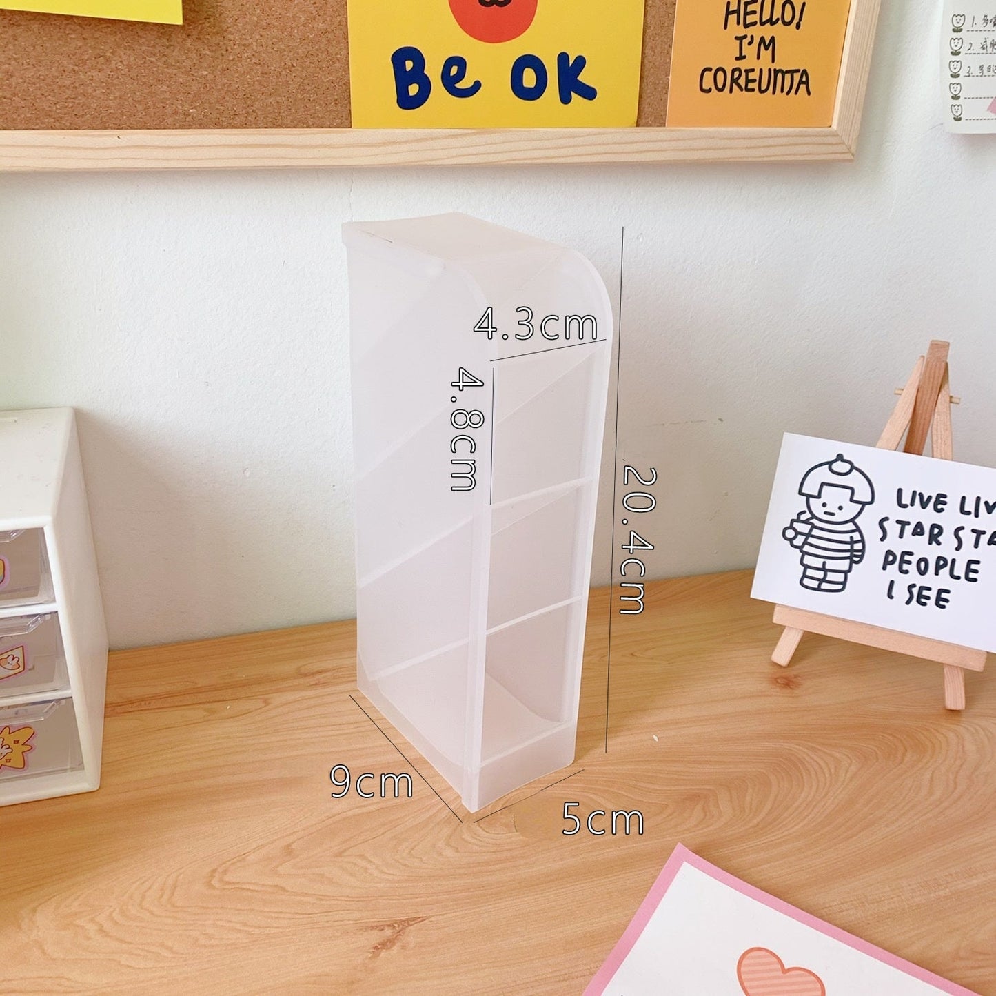 Korean Style Ins Style Desktop Net Red Cosmetic Storage Box Frosted Transparent Student Dormitory Rack Finishing Box Female eprolo