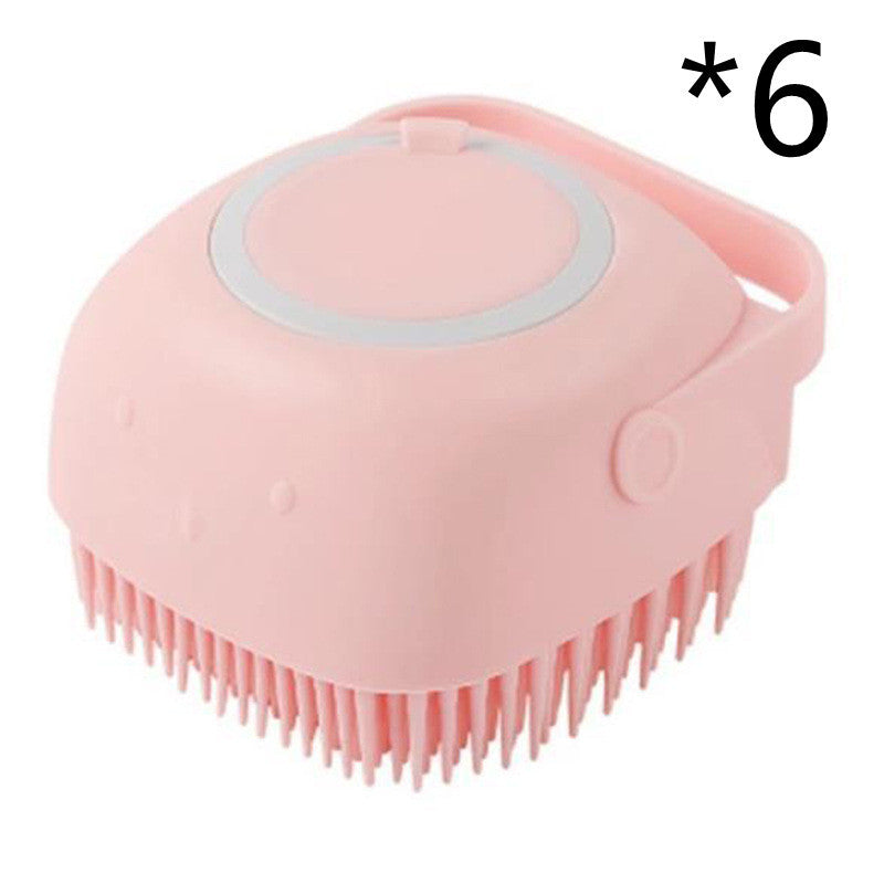 Silicone Dog Bath Massage Gloves Brush Pet Cat Bathroom Cleaning Tool Comb Brush For Dog Can Pour Shampoo Dog Grooming Supplies El Pazar