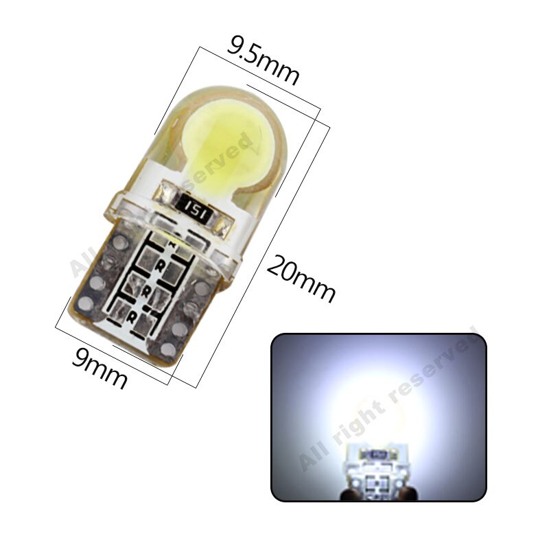10Pcs Auto T10 Led Cold White 194 W5W LED 168 COB Silica Car Super Bright Turn Side License Plate Light Lamp Bulb DC 12V eprolo