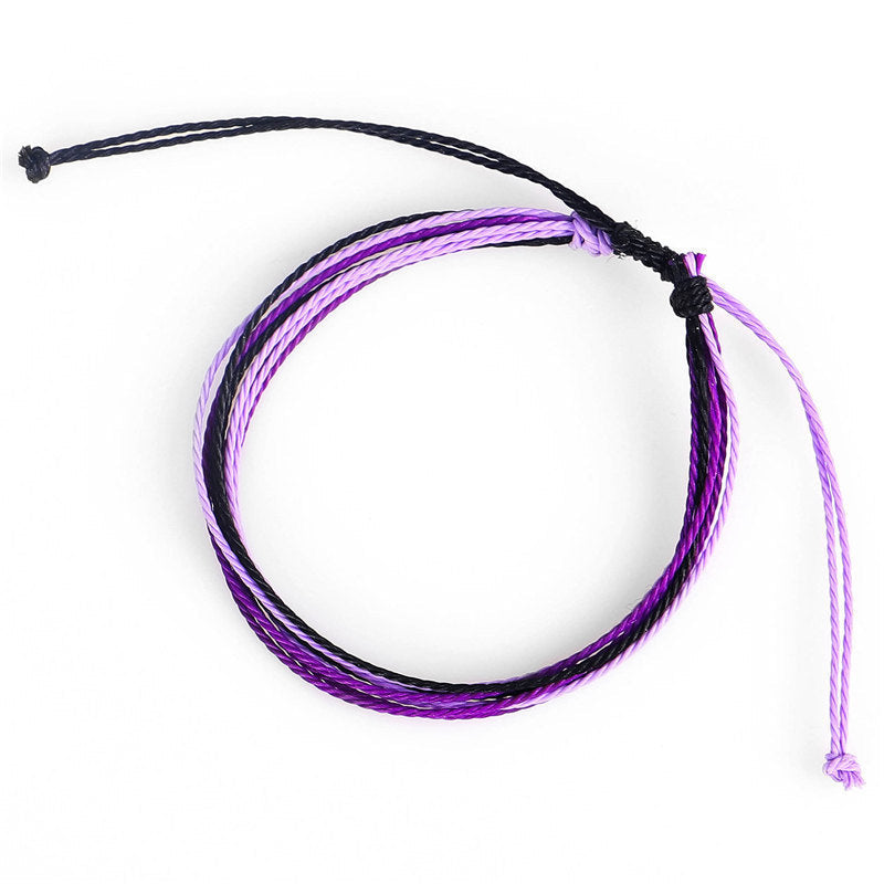 Wax Line Creative Handwoven Bracelet Colorful Drawstring El Pazar