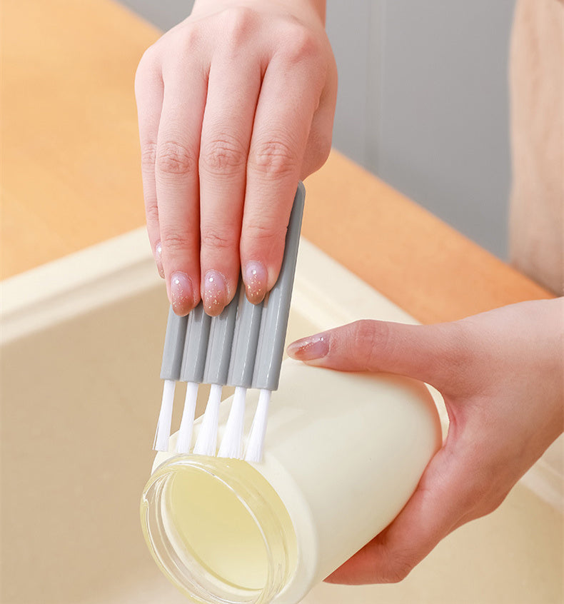 Multifunctional Cup Cover Brush Silk Seam Decontamination Nylon Brush Can Be Bent To Wash Cups New Household Groove Gap Cleaning Brush eprolo