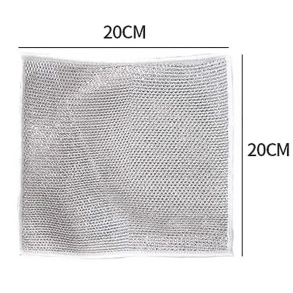 Kitchen Steel Wool Rag Multi-purpose Steel Wool Rag Reusable Steel Wool Dishcloth Set Oil-proof Quick Drying Lint Free for Pots eprolo