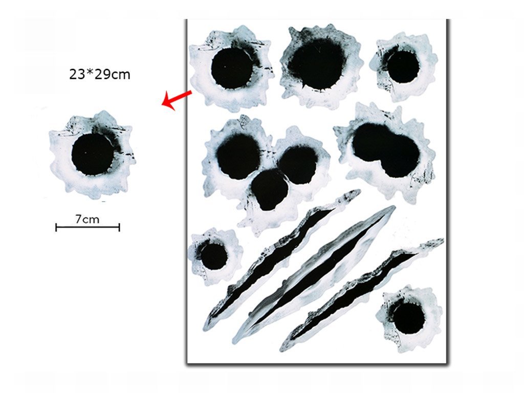 Simulation Bullet Hole Car Sticker, Car Bullet Hole Crack Car Sticker El Pazar