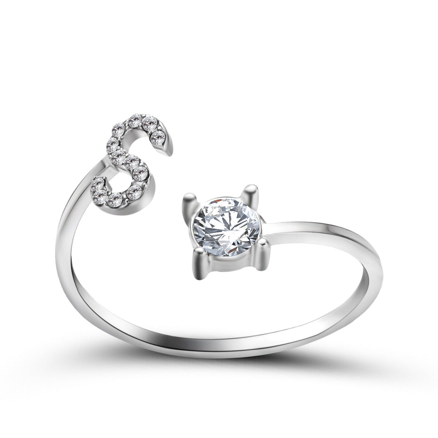 New Design Adjustable 26 Initial Letter Ring Fashion Jewelry For Women Simple Elegant Jewelry El Pazar