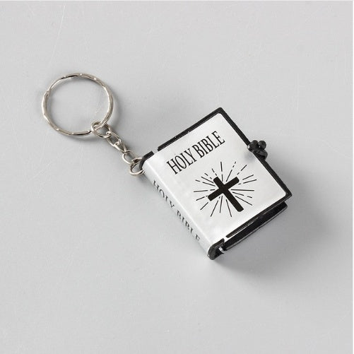 Mini HOLY Bible Keychain Religious Christian Jesus Cross Key Chain Women Prayer God Bless Gift Souvenirs Keyring El Pazar