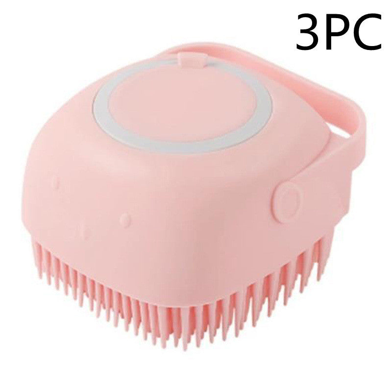 Silicone Dog Bath Massage Gloves Brush Pet Cat Bathroom Cleaning Tool Comb Brush For Dog Can Pour Shampoo Dog Grooming Supplies El Pazar