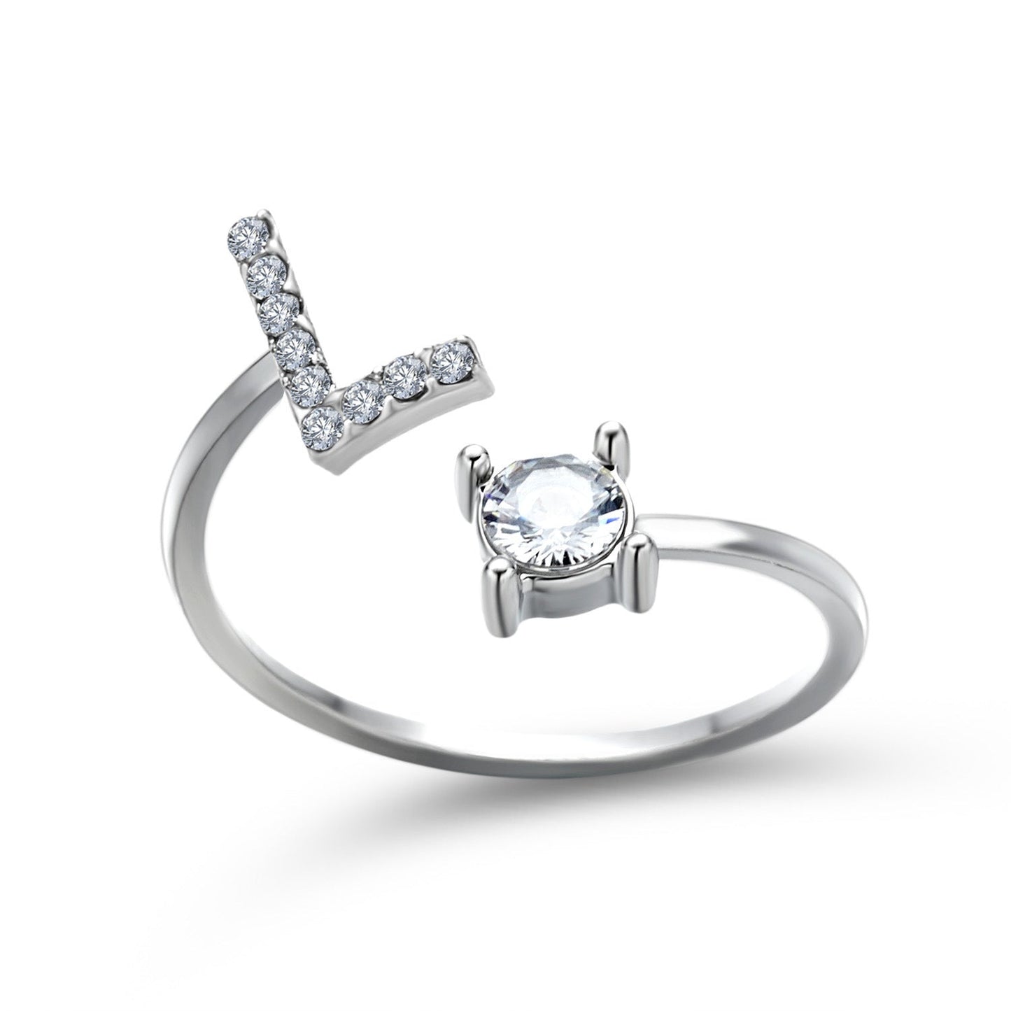 New Design Adjustable 26 Initial Letter Ring Fashion Jewelry For Women Simple Elegant Jewelry El Pazar
