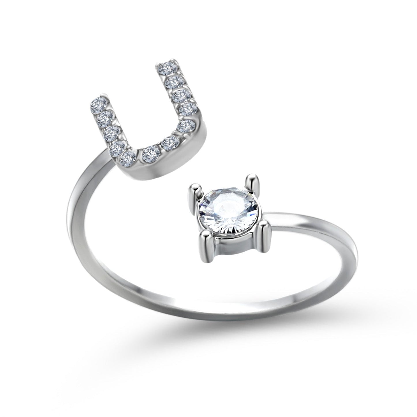 New Design Adjustable 26 Initial Letter Ring Fashion Jewelry For Women Simple Elegant Jewelry El Pazar