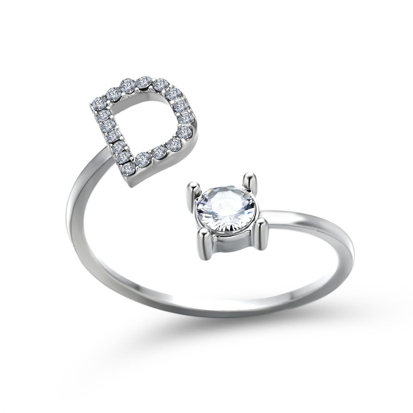 New Design Adjustable 26 Initial Letter Ring Fashion Jewelry For Women Simple Elegant Jewelry El Pazar