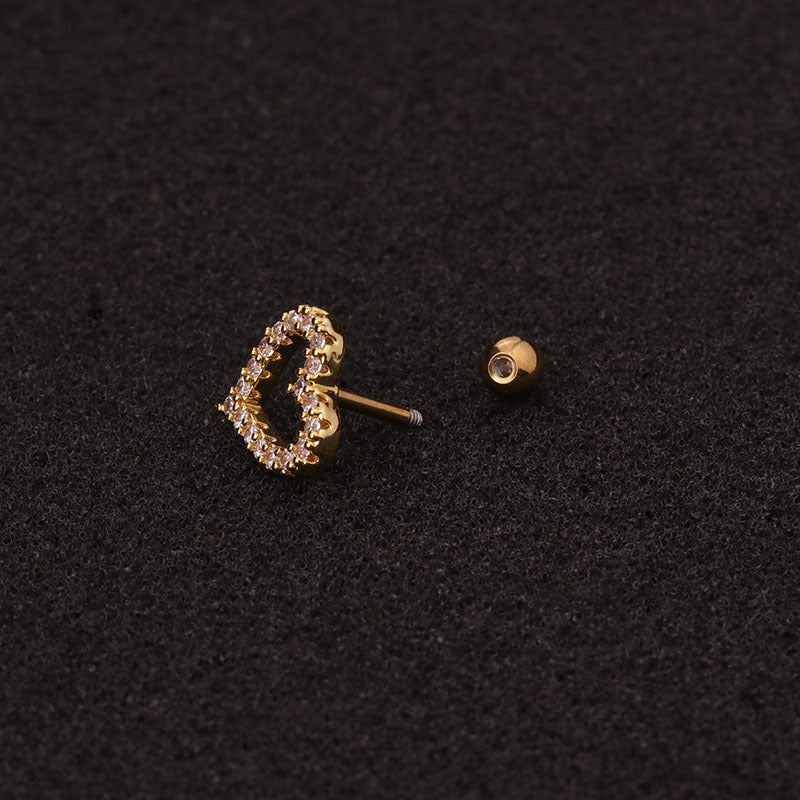 Flower Earring Stainless Steel Screw Earrings Female Zircon Earring El Pazar