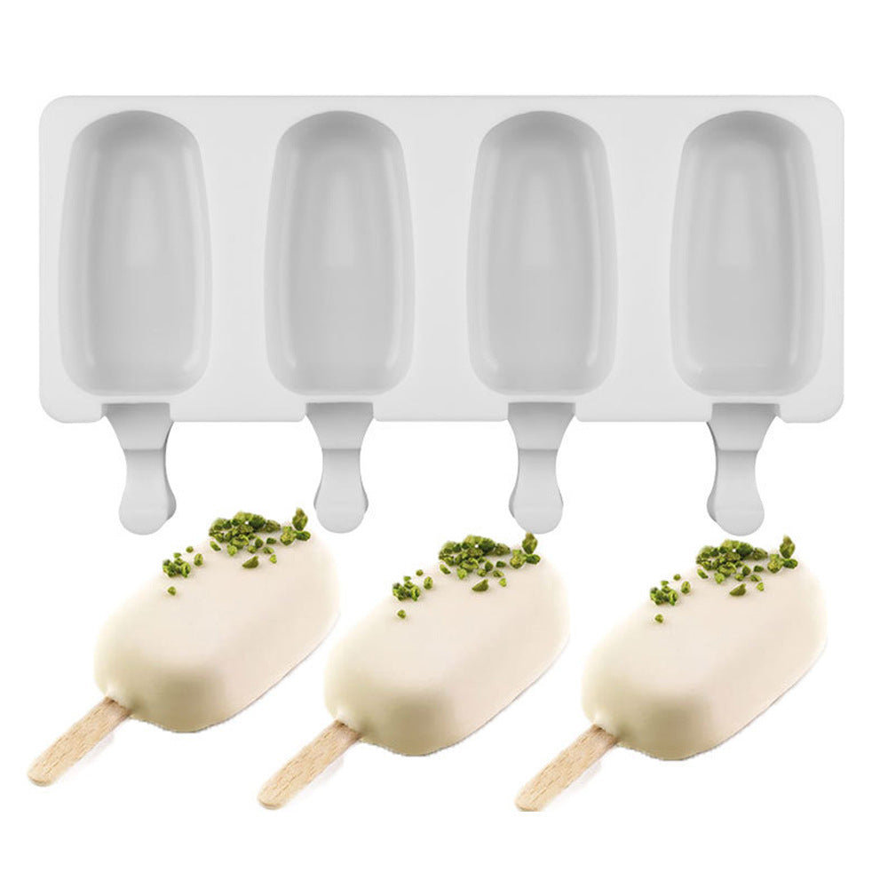 Oval Ice Mould Food Grade White Ice Cream Mould Free Wooden Stick El Pazar
