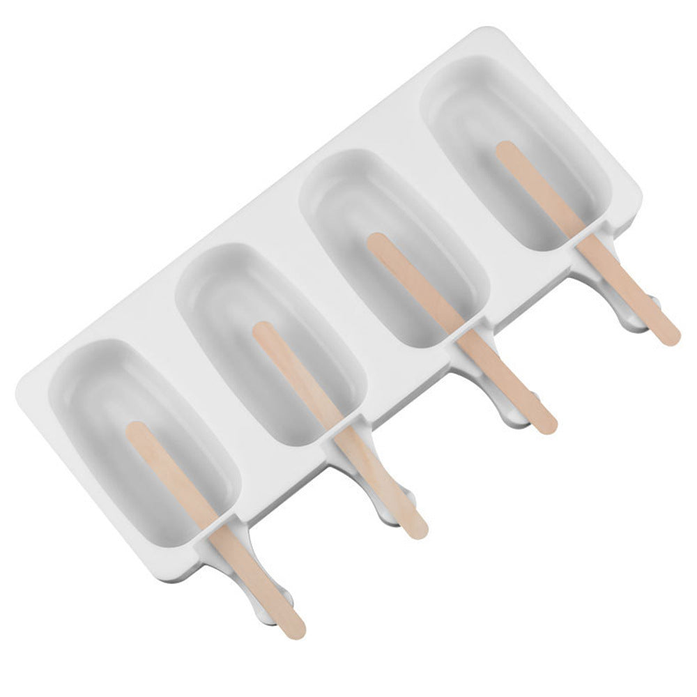 Oval Ice Mould Food Grade White Ice Cream Mould Free Wooden Stick El Pazar