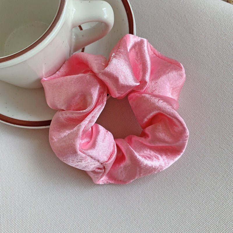 French Girl Silky Satin Large Intestine Ring Ins Korea Tie Hair Rubber Band Hair Rope Hair Ring Ponytail Head Rope Hair Accessories El Pazar