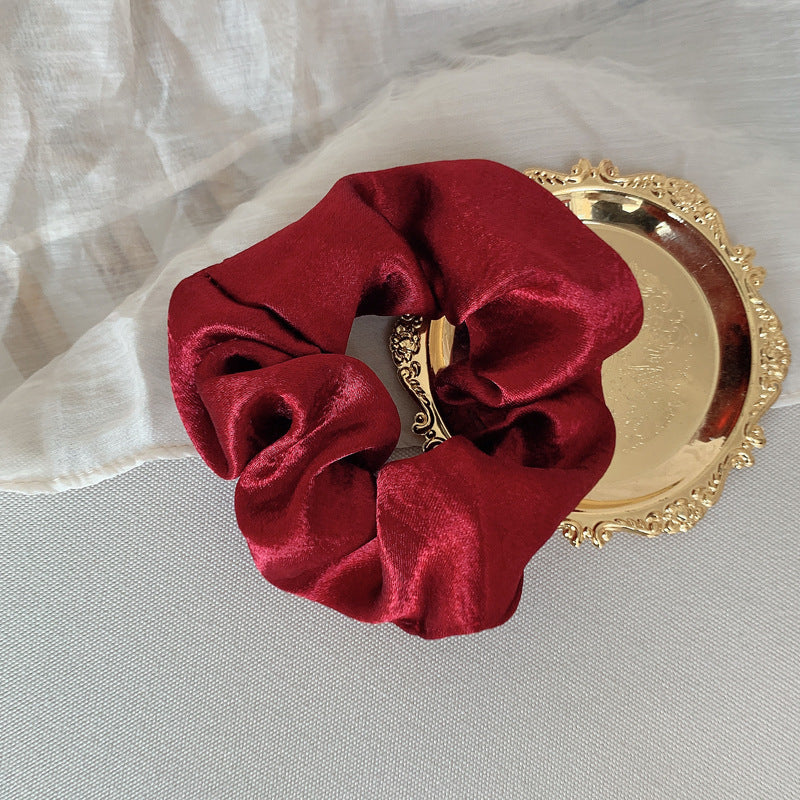 French Girl Silky Satin Large Intestine Ring Ins Korea Tie Hair Rubber Band Hair Rope Hair Ring Ponytail Head Rope Hair Accessories El Pazar