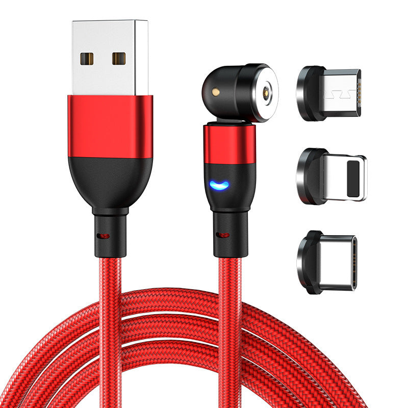 Data Cable 540 Degree Blind Suction Round Magnetic Charging Cable Three-in-one Bent Magnetic Cable El Pazar
