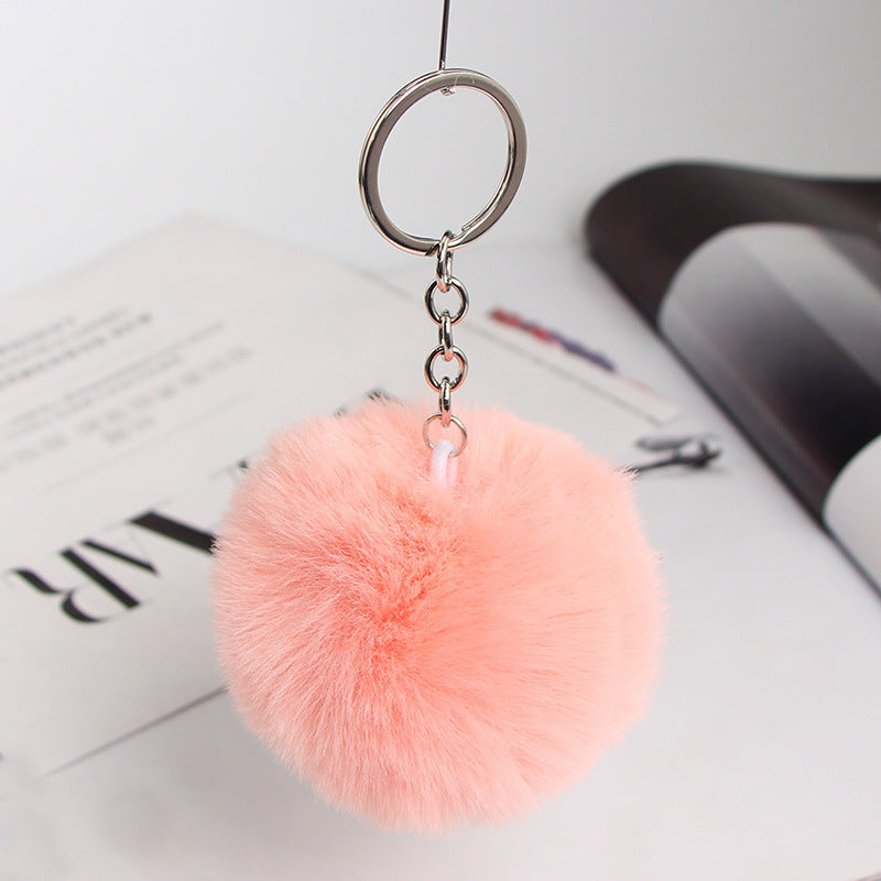20 Colors Fluffy Fur Pom Pom Keychain Soft Faux Fur-like Ball Car Keyring Key Holder Women Bag Pendant Jewelry El Pazar