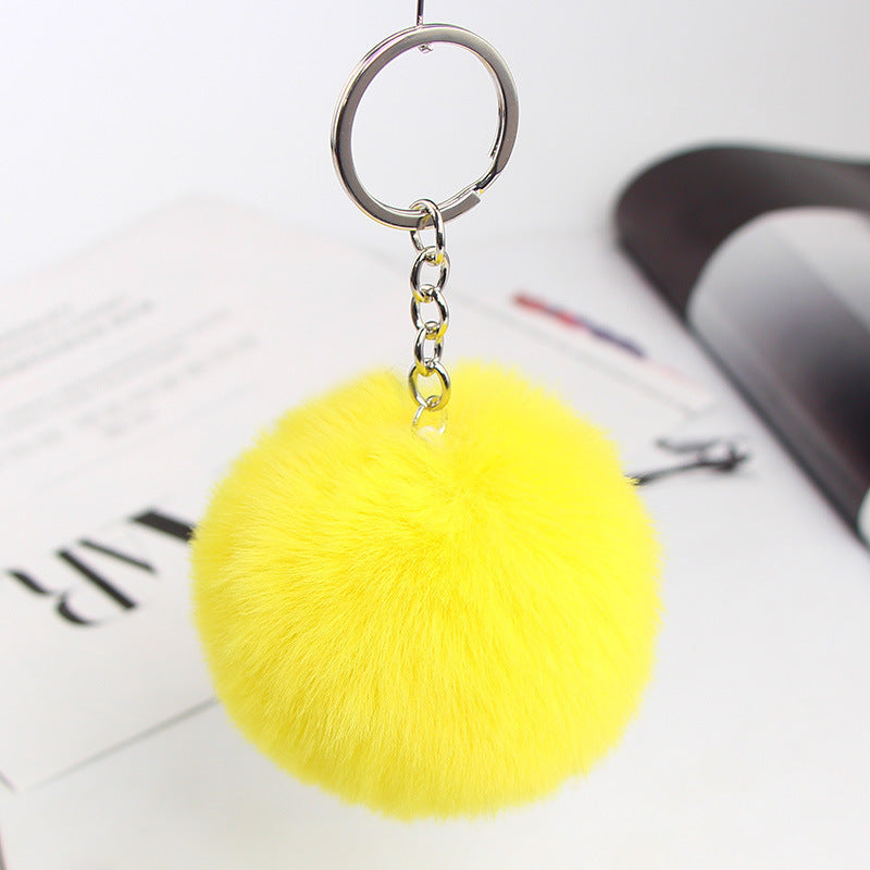20 Colors Fluffy Fur Pom Pom Keychain Soft Faux Fur-like Ball Car Keyring Key Holder Women Bag Pendant Jewelry El Pazar