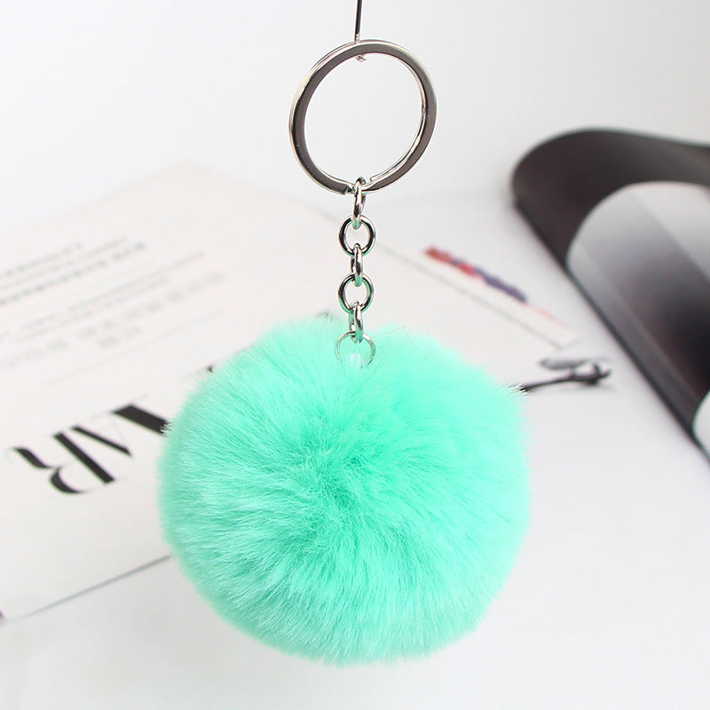 20 Colors Fluffy Fur Pom Pom Keychain Soft Faux Fur-like Ball Car Keyring Key Holder Women Bag Pendant Jewelry El Pazar