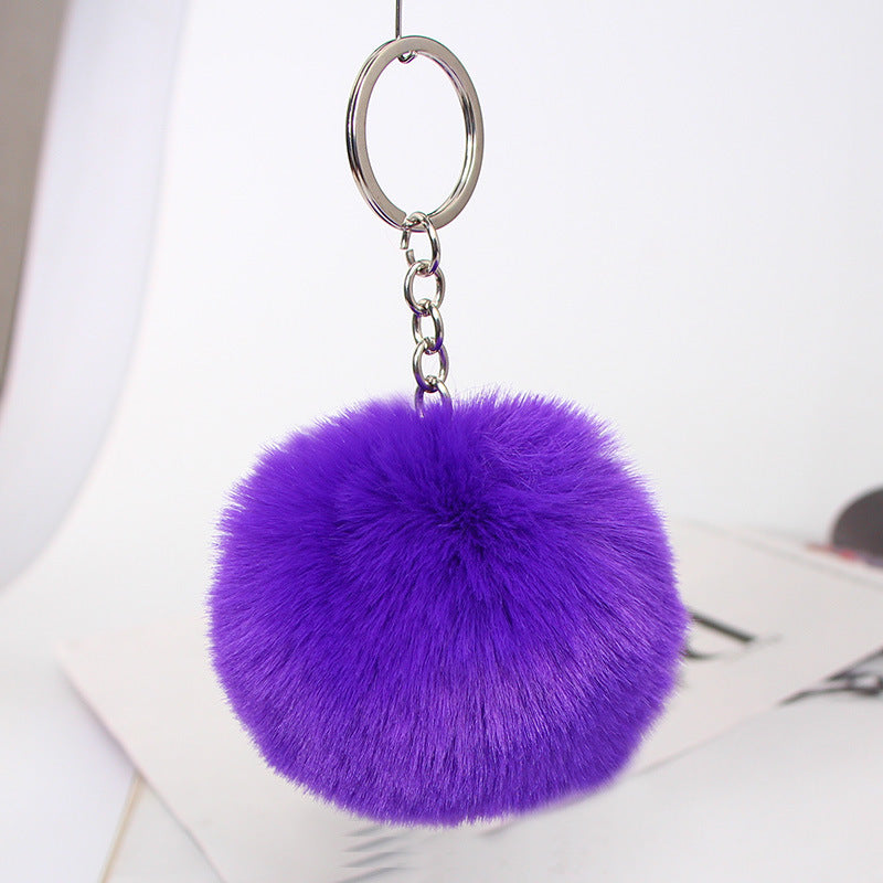 20 Colors Fluffy Fur Pom Pom Keychain Soft Faux Fur-like Ball Car Keyring Key Holder Women Bag Pendant Jewelry El Pazar
