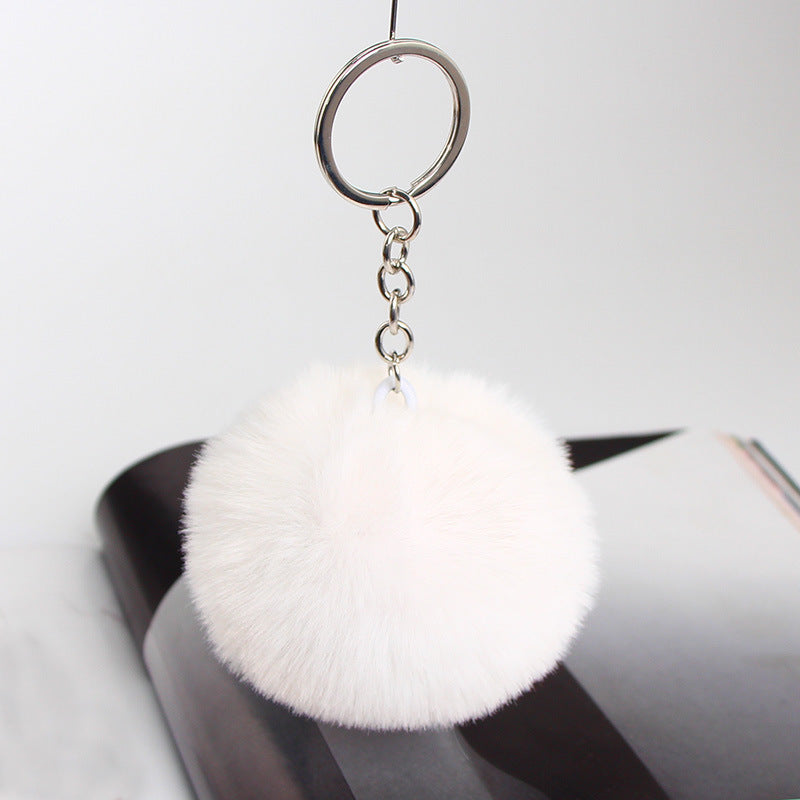 20 Colors Fluffy Fur Pom Pom Keychain Soft Faux Fur-like Ball Car Keyring Key Holder Women Bag Pendant Jewelry El Pazar
