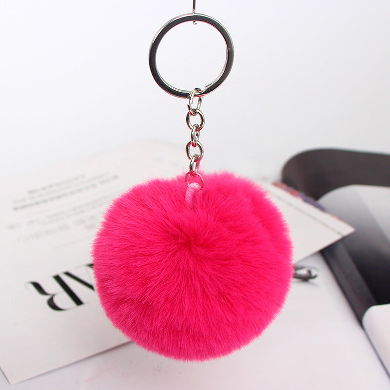 20 Colors Fluffy Fur Pom Pom Keychain Soft Faux Fur-like Ball Car Keyring Key Holder Women Bag Pendant Jewelry El Pazar