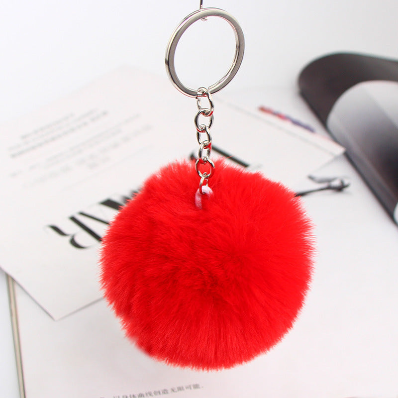 20 Colors Fluffy Fur Pom Pom Keychain Soft Faux Fur-like Ball Car Keyring Key Holder Women Bag Pendant Jewelry El Pazar