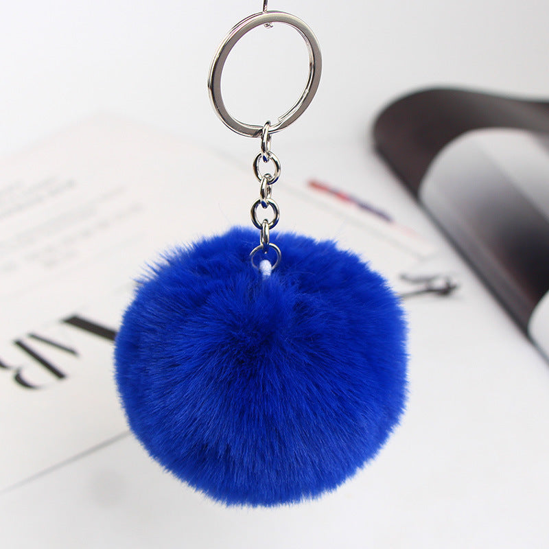 20 Colors Fluffy Fur Pom Pom Keychain Soft Faux Fur-like Ball Car Keyring Key Holder Women Bag Pendant Jewelry El Pazar