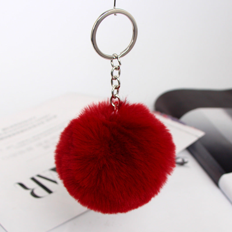 20 Colors Fluffy Fur Pom Pom Keychain Soft Faux Fur-like Ball Car Keyring Key Holder Women Bag Pendant Jewelry El Pazar