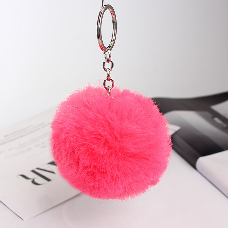 20 Colors Fluffy Fur Pom Pom Keychain Soft Faux Fur-like Ball Car Keyring Key Holder Women Bag Pendant Jewelry El Pazar