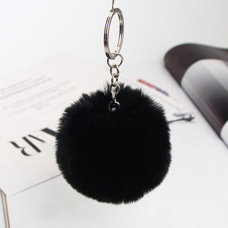 20 Colors Fluffy Fur Pom Pom Keychain Soft Faux Fur-like Ball Car Keyring Key Holder Women Bag Pendant Jewelry El Pazar