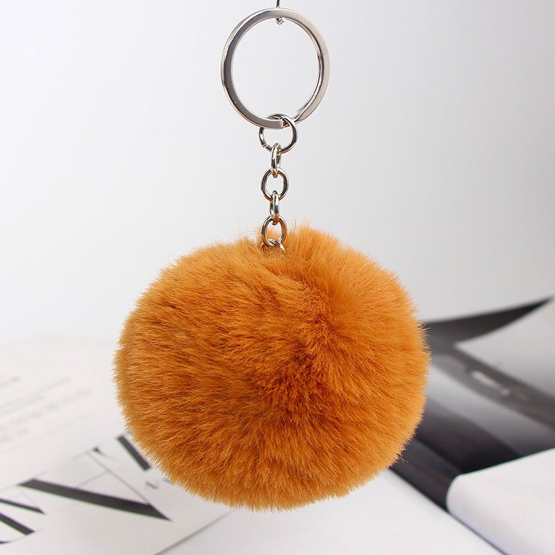 20 Colors Fluffy Fur Pom Pom Keychain Soft Faux Fur-like Ball Car Keyring Key Holder Women Bag Pendant Jewelry El Pazar