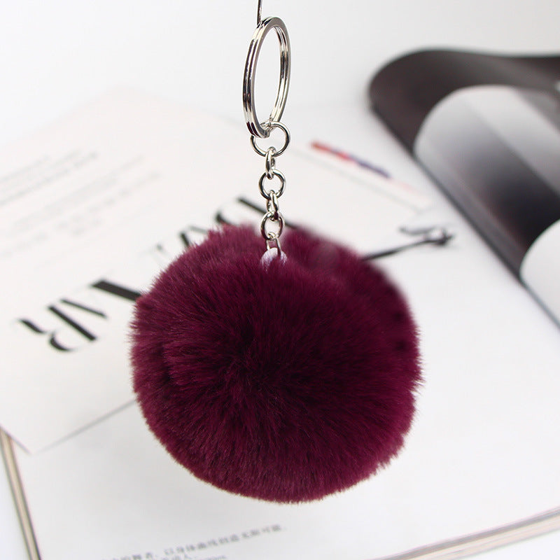 20 Colors Fluffy Fur Pom Pom Keychain Soft Faux Fur-like Ball Car Keyring Key Holder Women Bag Pendant Jewelry El Pazar