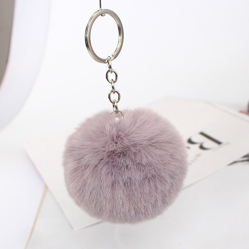 20 Colors Fluffy Fur Pom Pom Keychain Soft Faux Fur-like Ball Car Keyring Key Holder Women Bag Pendant Jewelry El Pazar