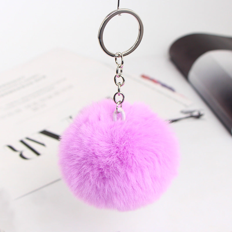 20 Colors Fluffy Fur Pom Pom Keychain Soft Faux Fur-like Ball Car Keyring Key Holder Women Bag Pendant Jewelry El Pazar