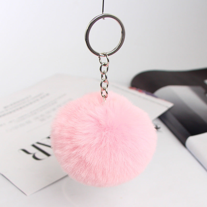 20 Colors Fluffy Fur Pom Pom Keychain Soft Faux Fur-like Ball Car Keyring Key Holder Women Bag Pendant Jewelry El Pazar