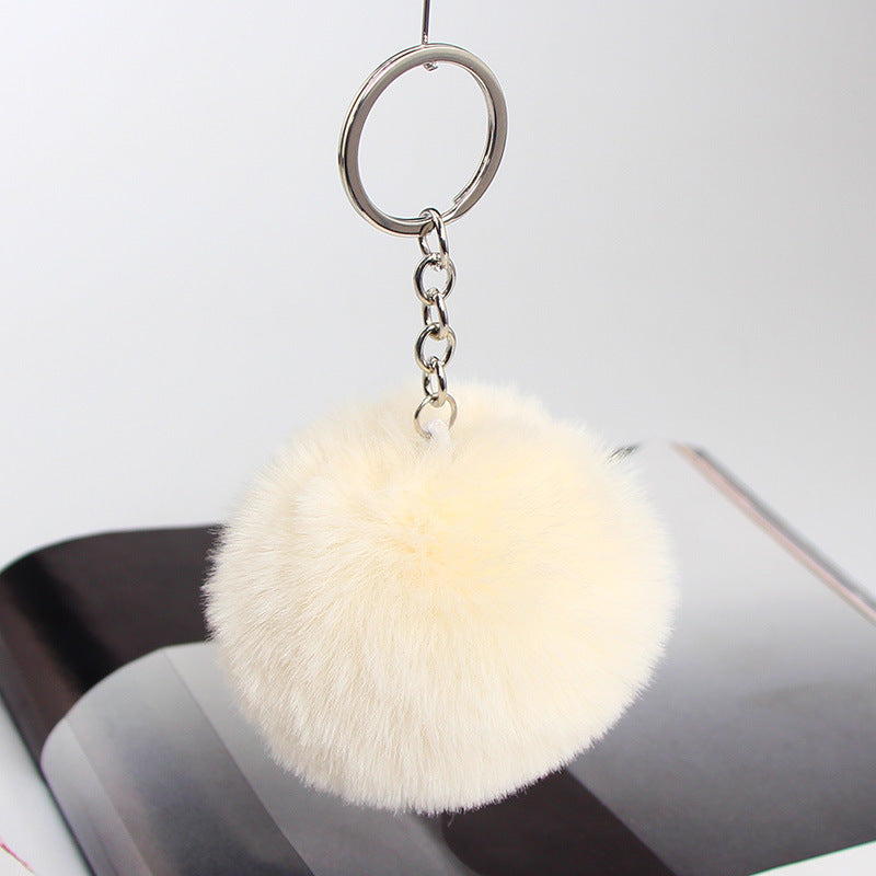 20 Colors Fluffy Fur Pom Pom Keychain Soft Faux Fur-like Ball Car Keyring Key Holder Women Bag Pendant Jewelry El Pazar