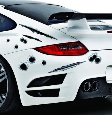 Simulation Bullet Hole Car Sticker, Car Bullet Hole Crack Car Sticker El Pazar