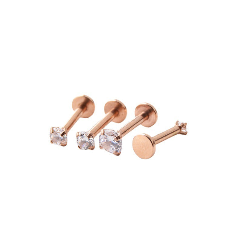 Titanium Steel Piercing Jewelry With Diamond Zircon Inner El Pazar