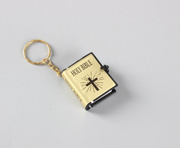 Mini HOLY Bible Keychain Religious Christian Jesus Cross Key Chain Women Prayer God Bless Gift Souvenirs Keyring El Pazar