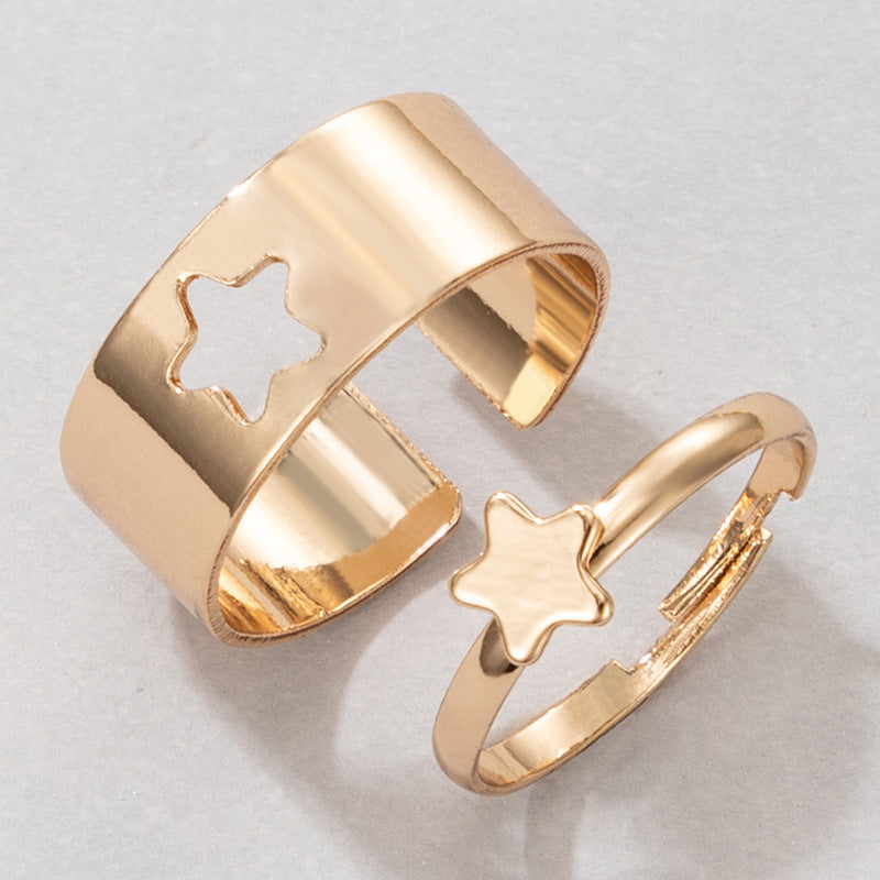 Butterfly Ring Set Creative Hollow Ins Personality Punk Style Couple Ring Pair Ring El Pazar