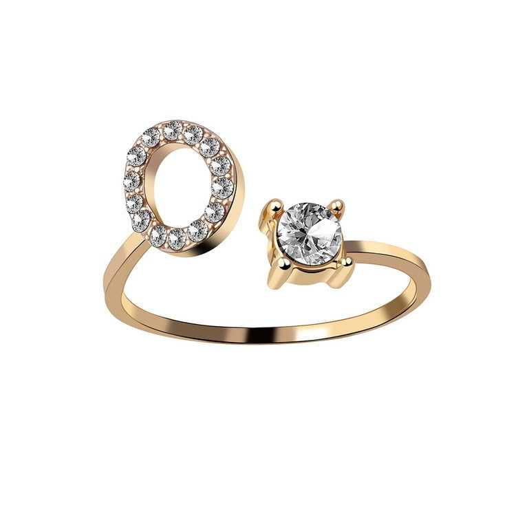 New Design Adjustable 26 Initial Letter Ring Fashion Jewelry For Women Simple Elegant Jewelry El Pazar