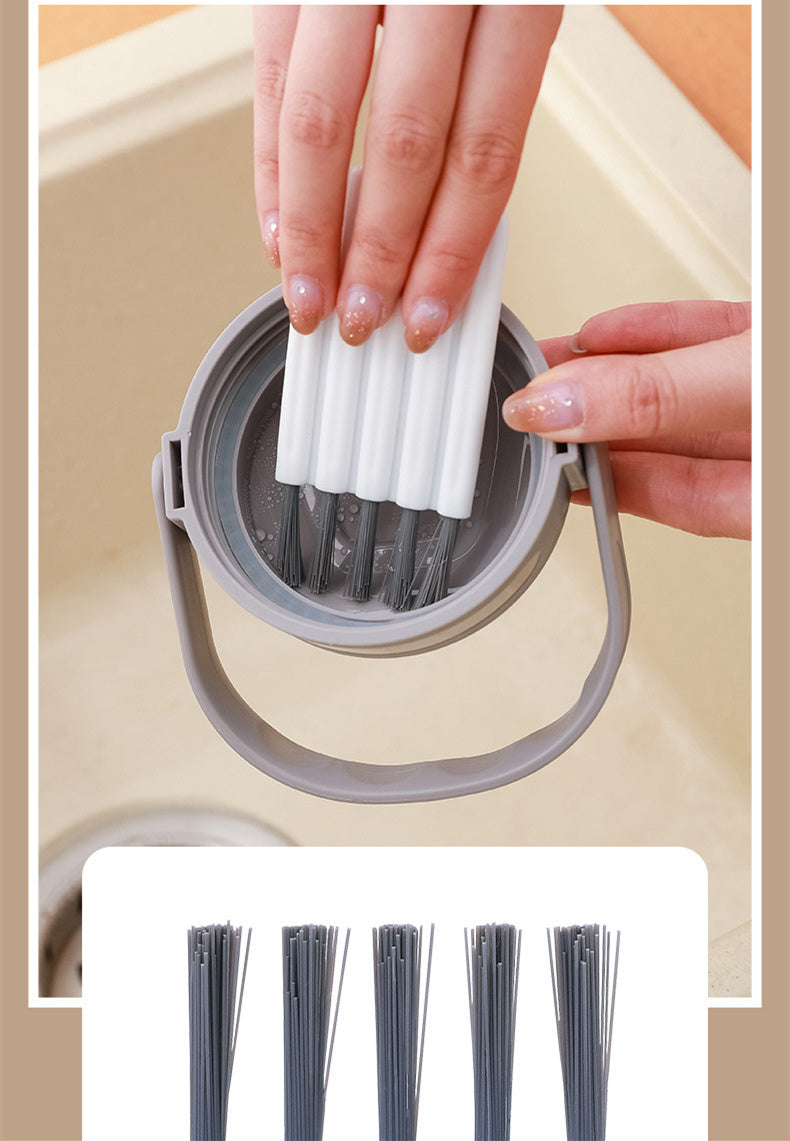 Multifunctional Cup Cover Brush Silk Seam Decontamination Nylon Brush Can Be Bent To Wash Cups New Household Groove Gap Cleaning Brush eprolo